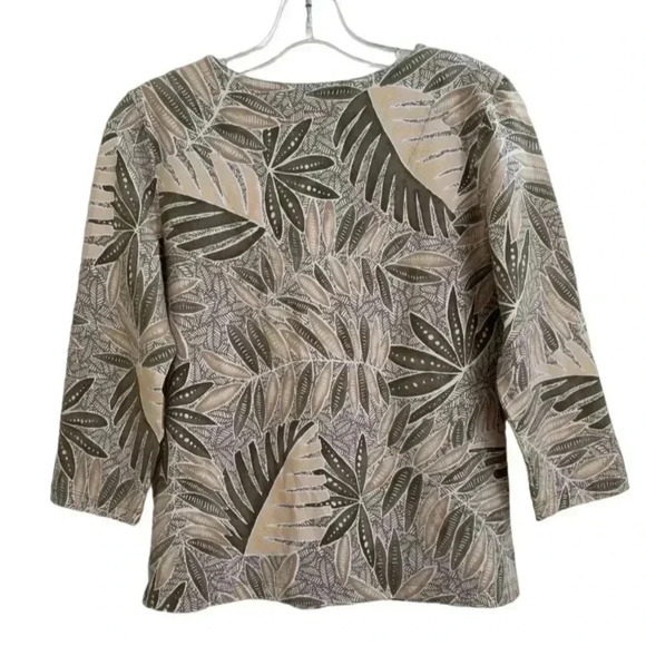 Ruby Rd. Women's  Abstract Floral Print V-Neck Short Sleeve Top Size Medium - Picture 2 of 3